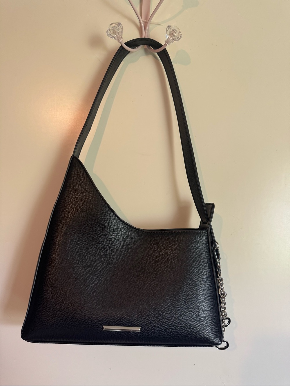 Aldo Black Shoulder Bag with Silver Accent